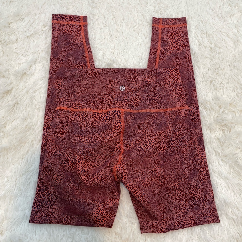 Lululemon Wunder Train High-Rise Tight 28" Crackle Glaze Vintage Orange Larkspur